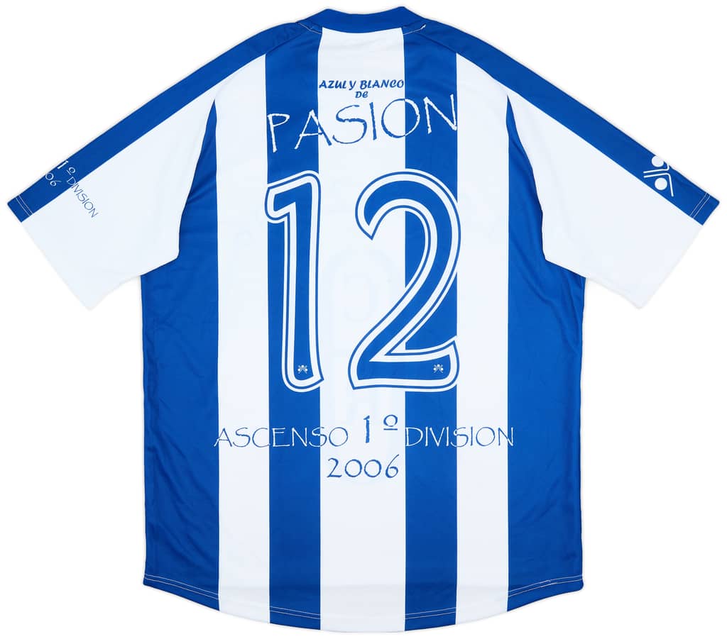 2005-06 Recreativo Huelva Special Promotion 'Ascenso 1º Divison' Home Shirt Pasion #12 (XL)