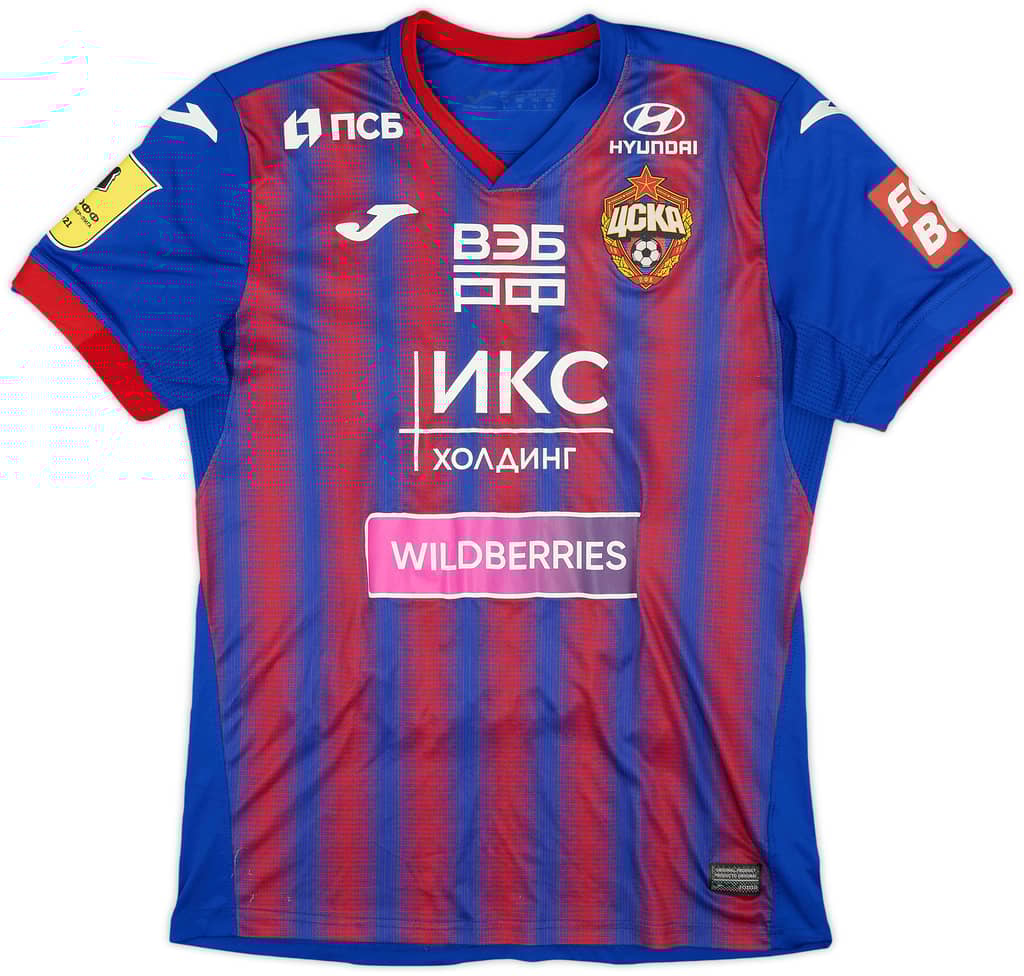 2020-21 CSKA Moscow Match Issue Signed Home Shirt Magnusson #23