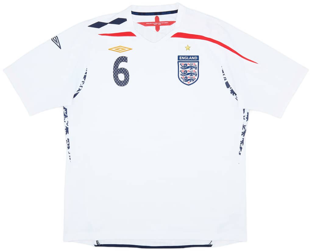 2007-09 England Home Shirt Terry #6 - 8/10 - (XL)