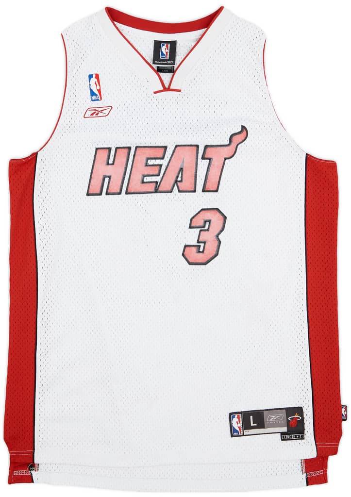 2004-06 Miami Heat Wade #3 Reebok Swingman Home Jersey - 5/10 - (L)