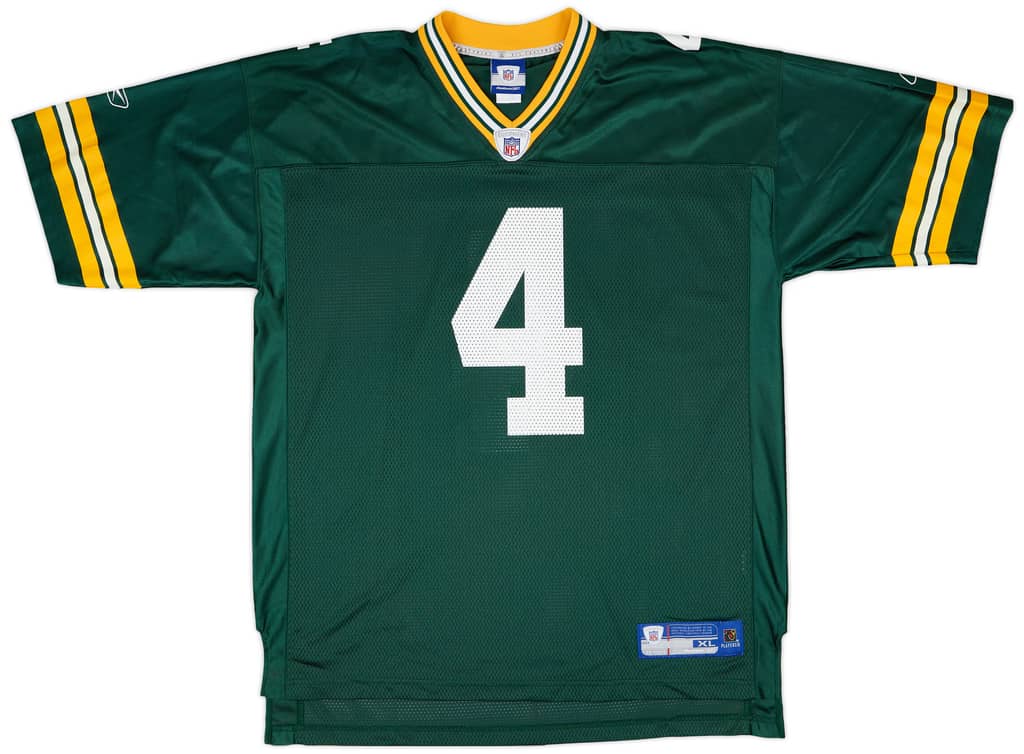 2005-06 Green Bay Packers Favre #4 Reebok On Field Home Jersey - 9/10 - (XL)