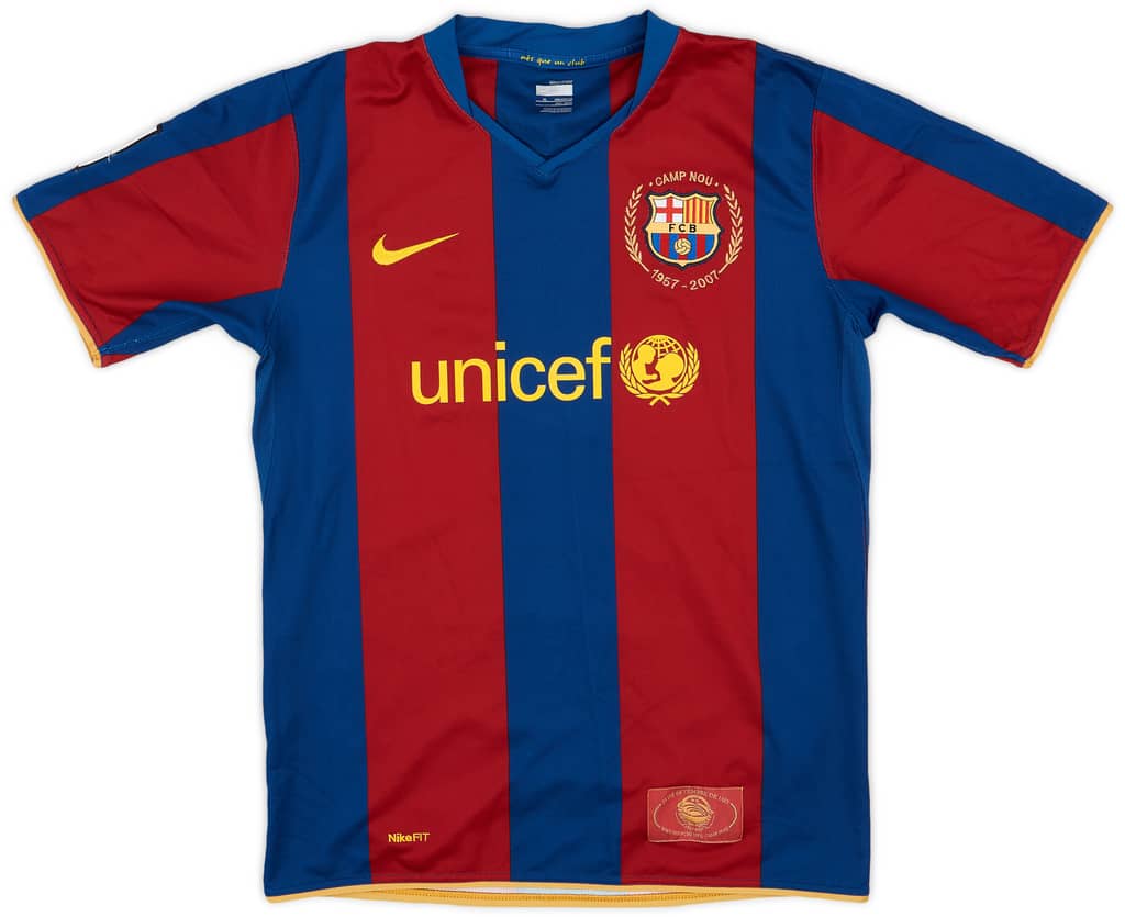 2007-08 Barcelona Home Shirt - 8/10 - (XL.Boys)