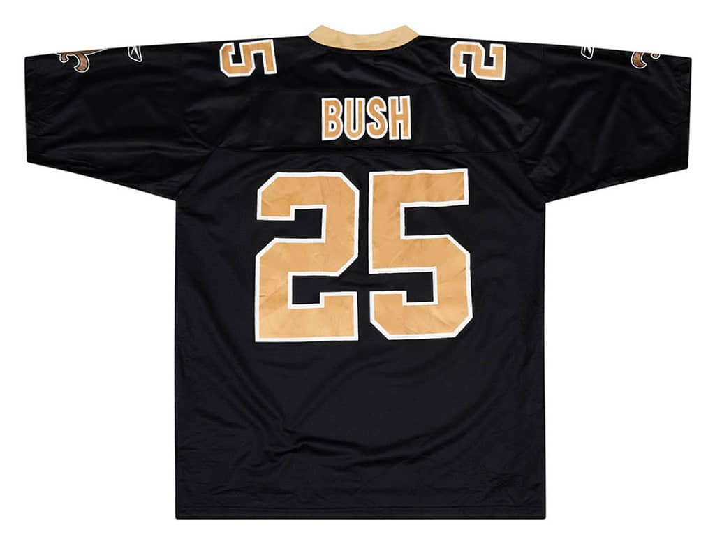 2007 New Orleans Saints Bush #25 Reebok Premier Jersey (Home) XL