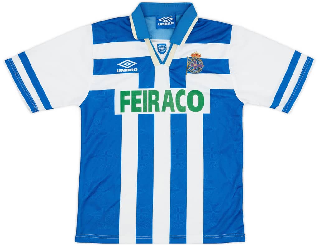 1994-97 Deportivo de La Coruna Home Shirt - 6/10 - (XL.Boys)
