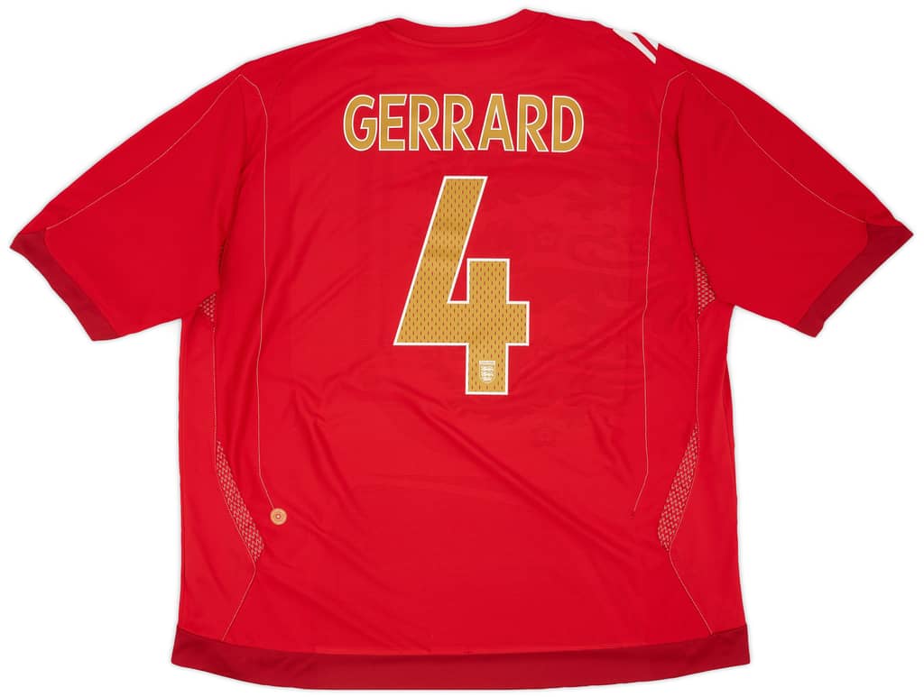 2006-08 England Away Shirt Gerrard #4 - 9/10 - (3XL)