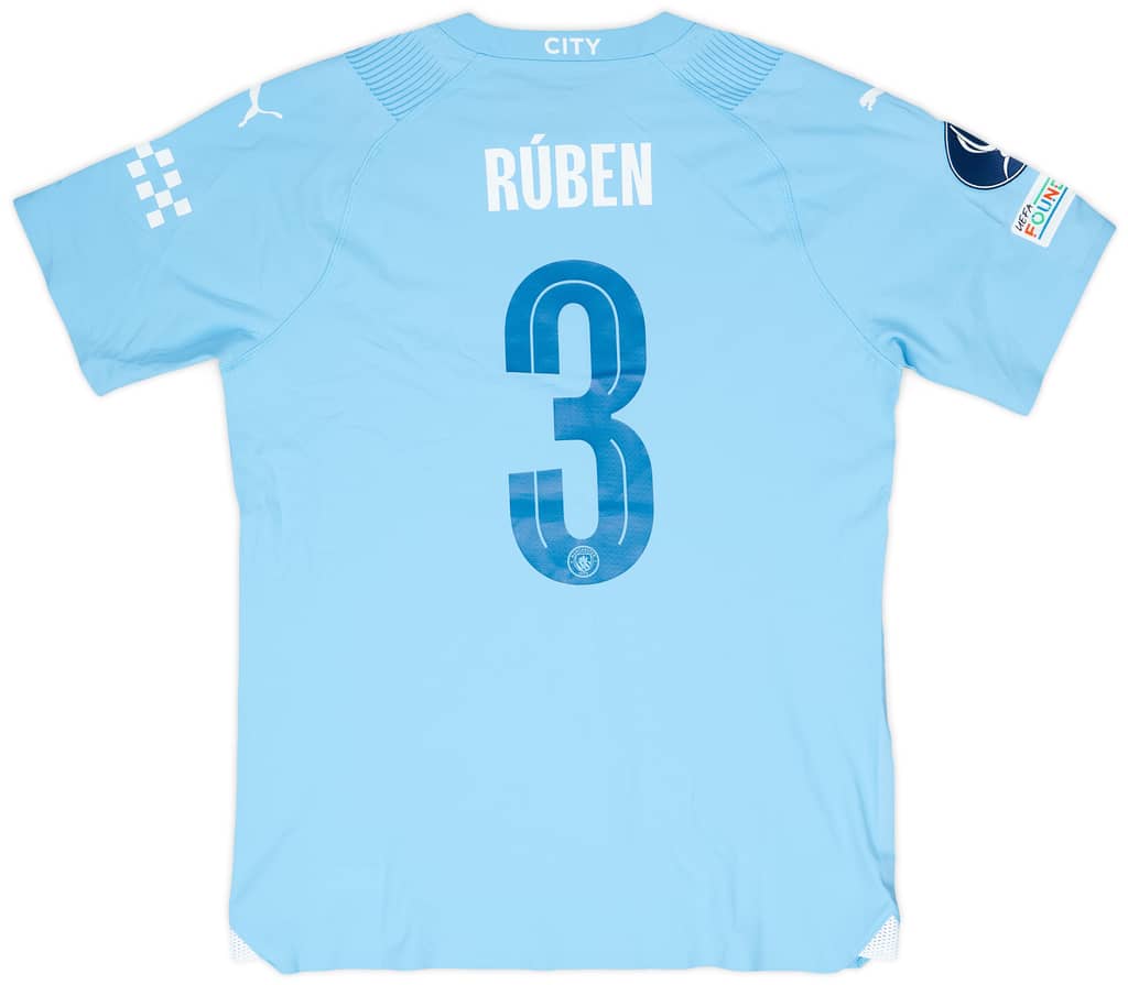 2023-24 Manchester City Match Issue Super Cup Home Shirt Ruben #3