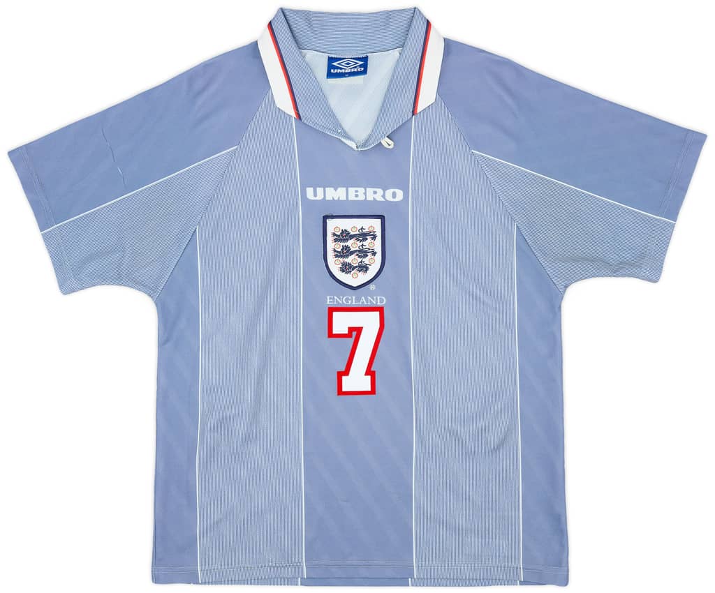 1996-97 England Away Shirt Beckham #7 - 9/10 - (M)