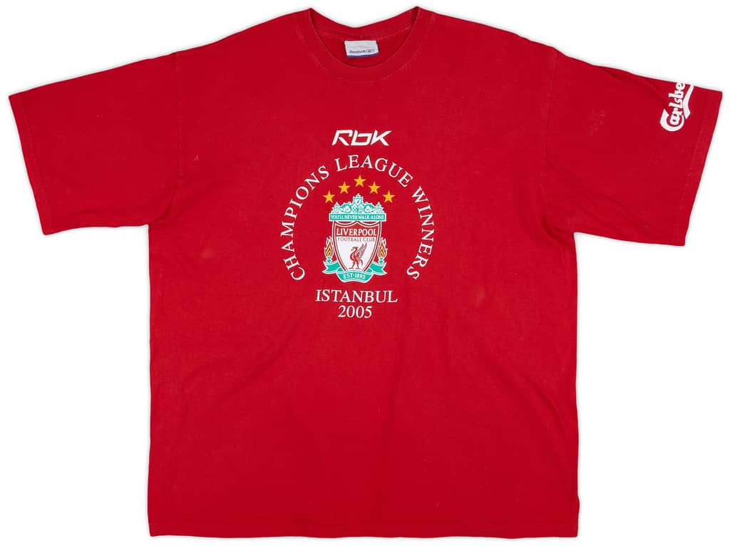 2005-06 Liverpool Reebok 2005 CL Winners Tee - 7/10 - (XL)