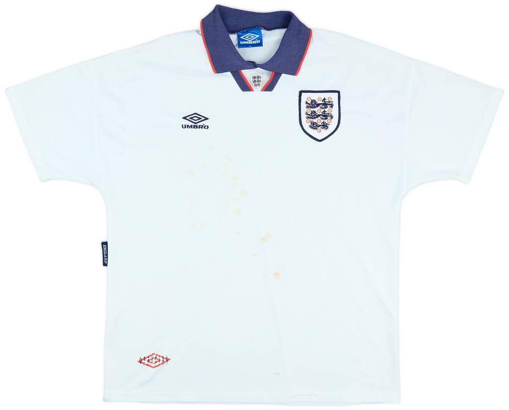 1993-95 England Home Shirt - 4/10 - (XL)