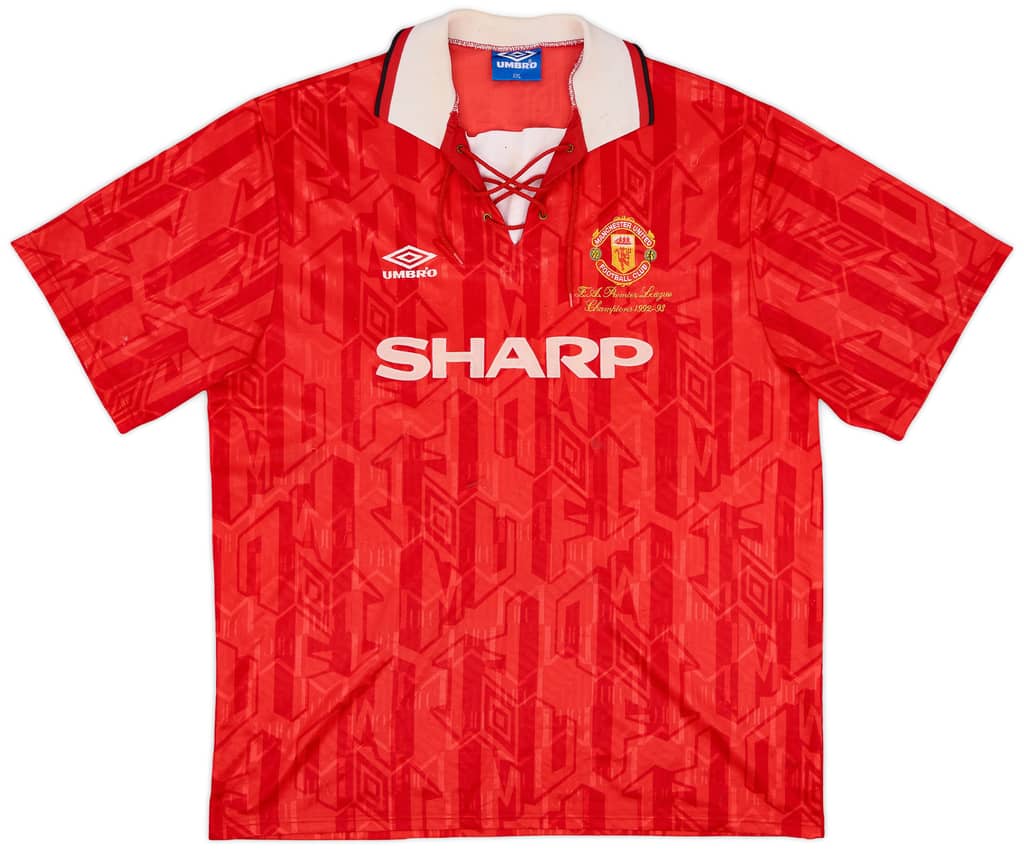1992-94 Manchester United 'Champions' Home Shirt Cantona #7 - 5/10 - (XXL)