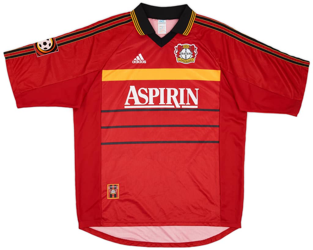 1998-00 Bayer Leverkusen Player Issue Signed Home Shirt Kirsten #9