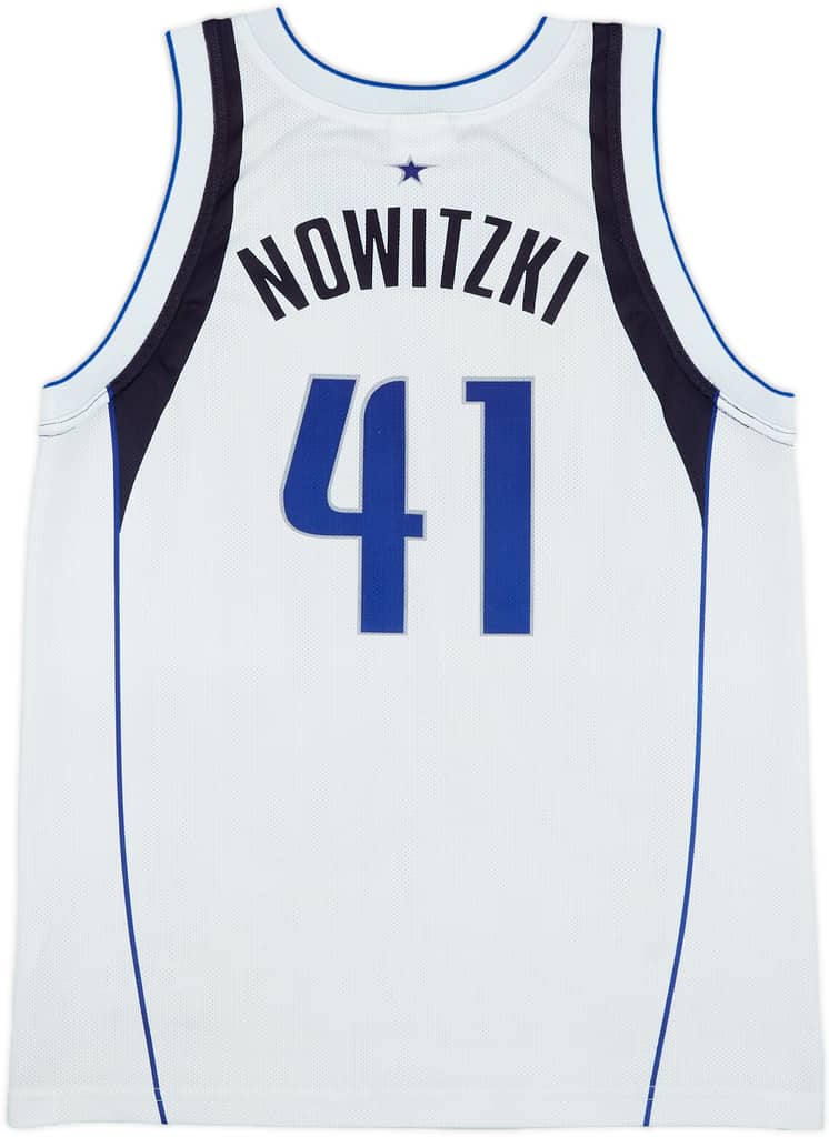 2001-10 Dallas Mavericks Nowitzki #41 Champion Home Jersey - 7/10 - (M)