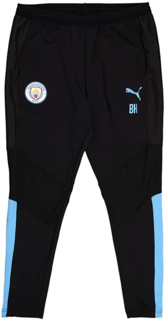 2019-20 Manchester City Staff Issue Puma Track Pants/Bottoms 'BK' - 9/10 - (XL)