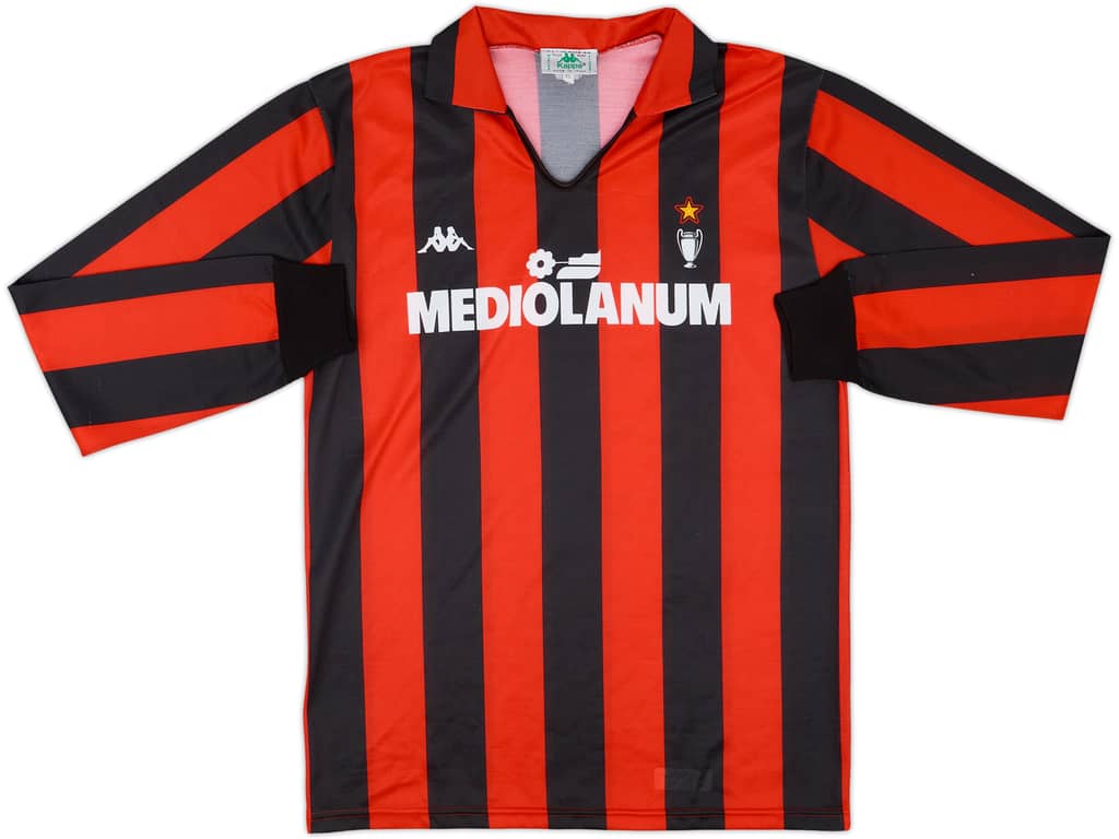 1989-90 AC Milan Basic Home L/S Shirt - 8/10 - (XL)