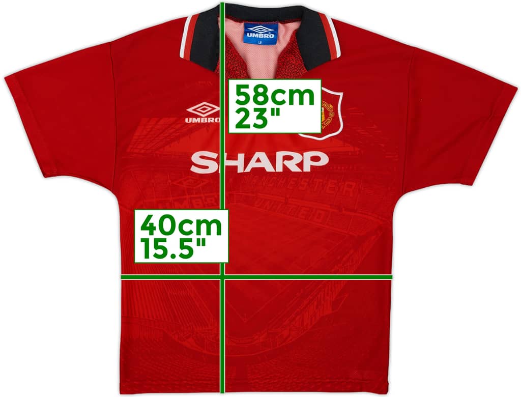 1994-96 Manchester United Home Shirt - 8/10 - (L.Boys)