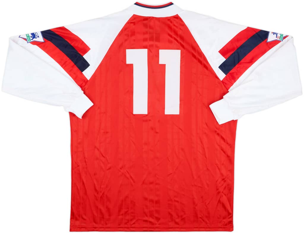 1992-93 Arsenal Player Issue Home L/S Shirt #11 - 8/10 - (L/XL)
