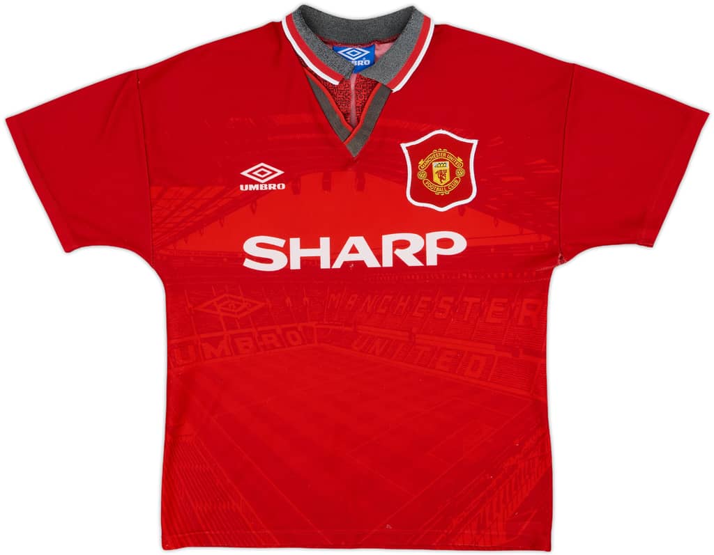 1994-96 Manchester United Home Shirt - 7/10 - (Y)