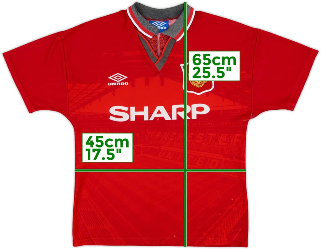 1994-96 Manchester United Home Shirt - 7/10 - (Y)