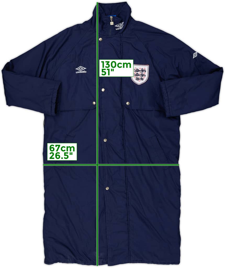 1994-96 England Umbro Padded Bench Coat - 8/10 - (L)