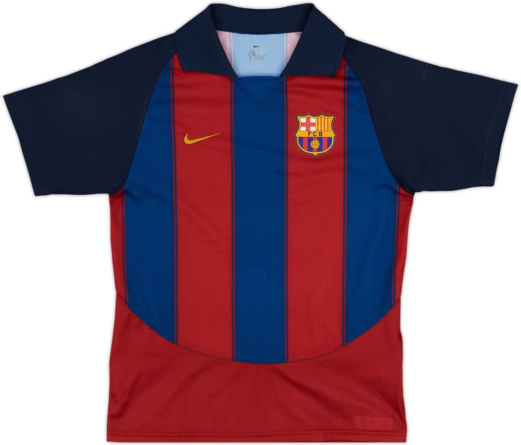 2003-04 Barcelona Basic Home Shirt - 8/10 - (M.Boys)