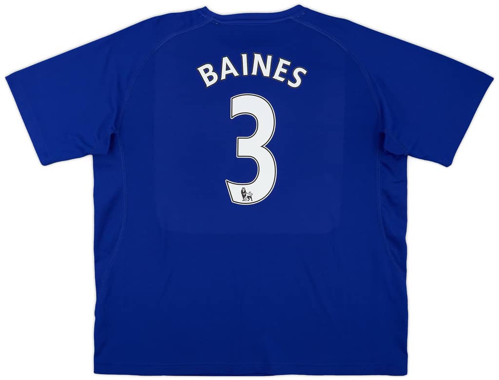 2010-11 Everton Home Shirt Baines #3 - 8/10 - (S)