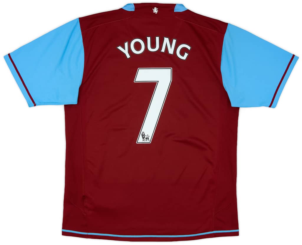2007-08 Aston Villa Home Shirt Young #7 - 7/10 - (M)