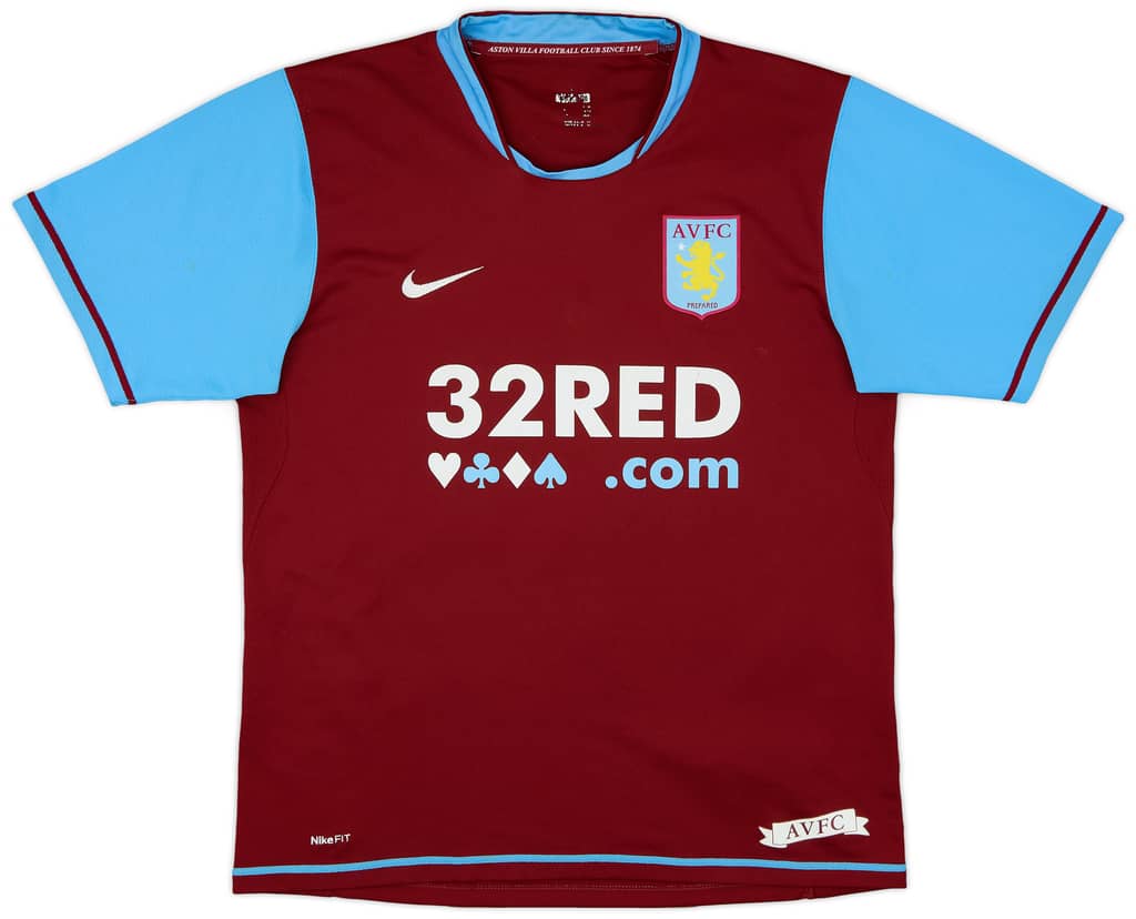 2007-08 Aston Villa Home Shirt Young #7 - 7/10 - (M)