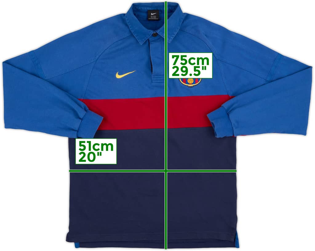 1998-99 Barcelona Nike Rugby Polo L/S Shirt - 9/10 - (M)