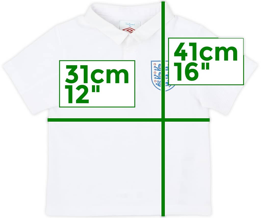 2010-11 England Home Shirt - 9/10 - (2-3 Years)