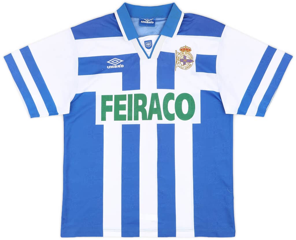 1993-94 Deportivo de La Coruna Home Shirt - 7/10 - (L)