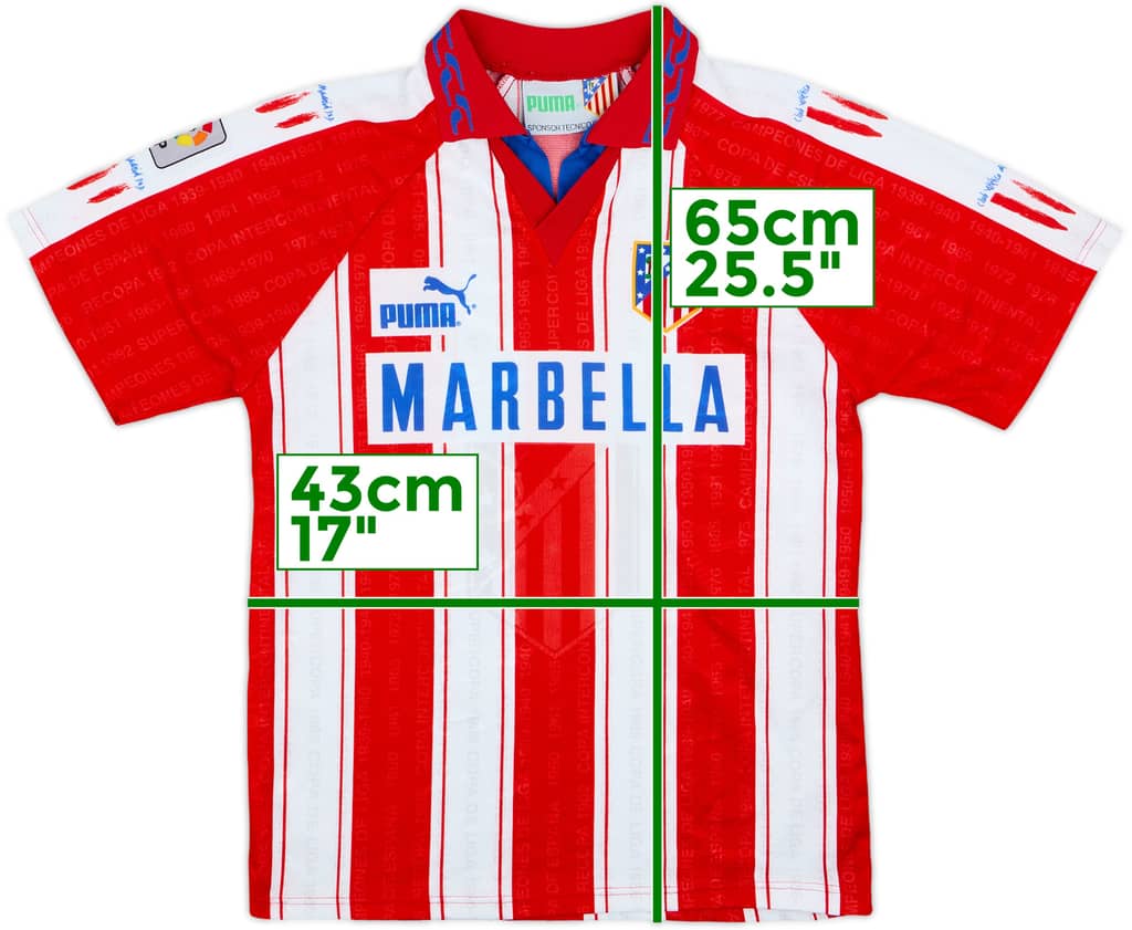 1995-96 Atletico Madrid Home Shirt - 8/10 - (15-16 Years)