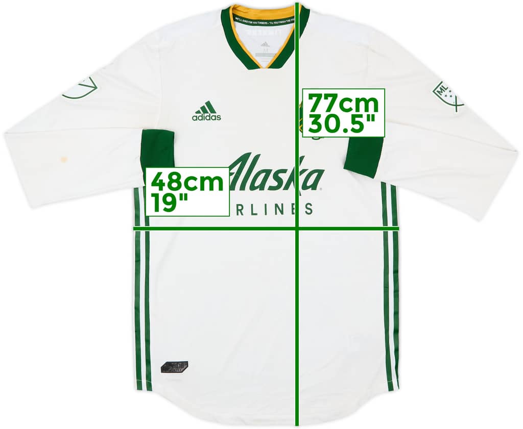 2018-19 Portland Timbers Authentic Away L/S Shirt - 7/10 - (M)