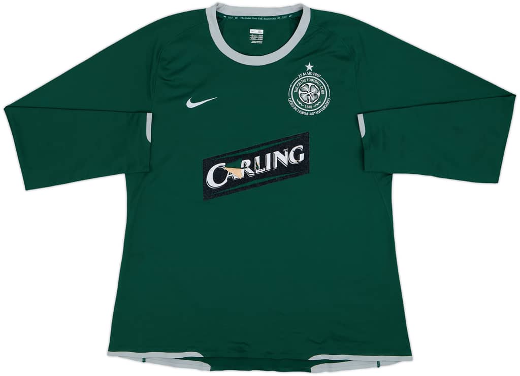 2007-08 Celtic Player Issue Away L/S Shirt - 4/10 - (XL)