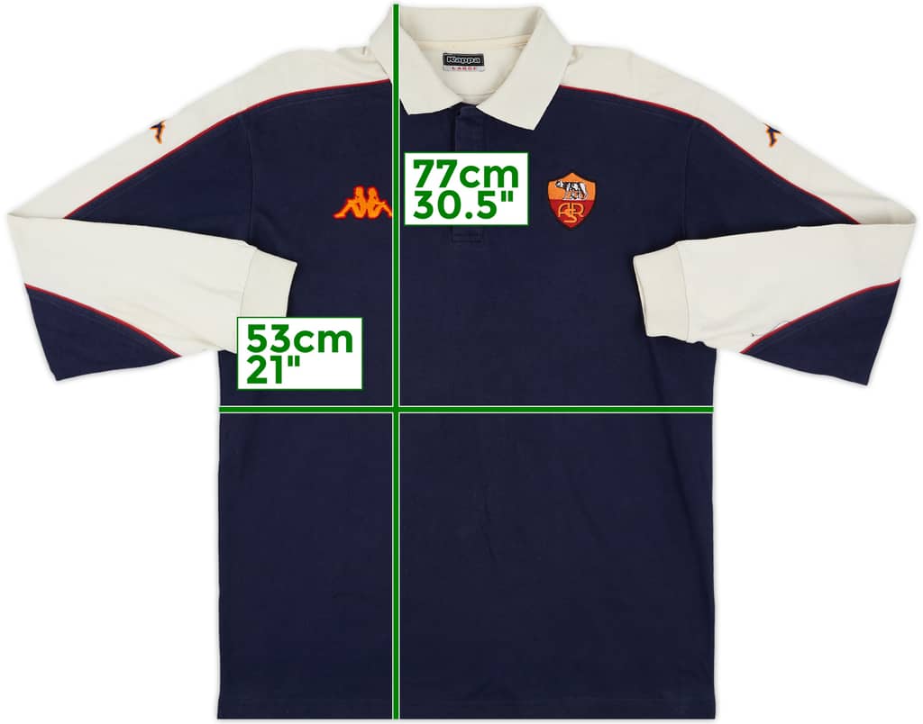 2002-03 Roma Kappa Polo L/S Shirt - 9/10 - (L)