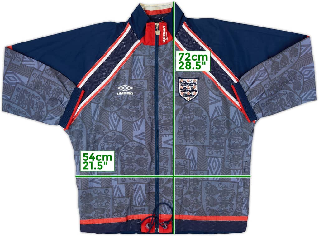 1993-95 England Umbro Track Jacket - 8/10 - (M)