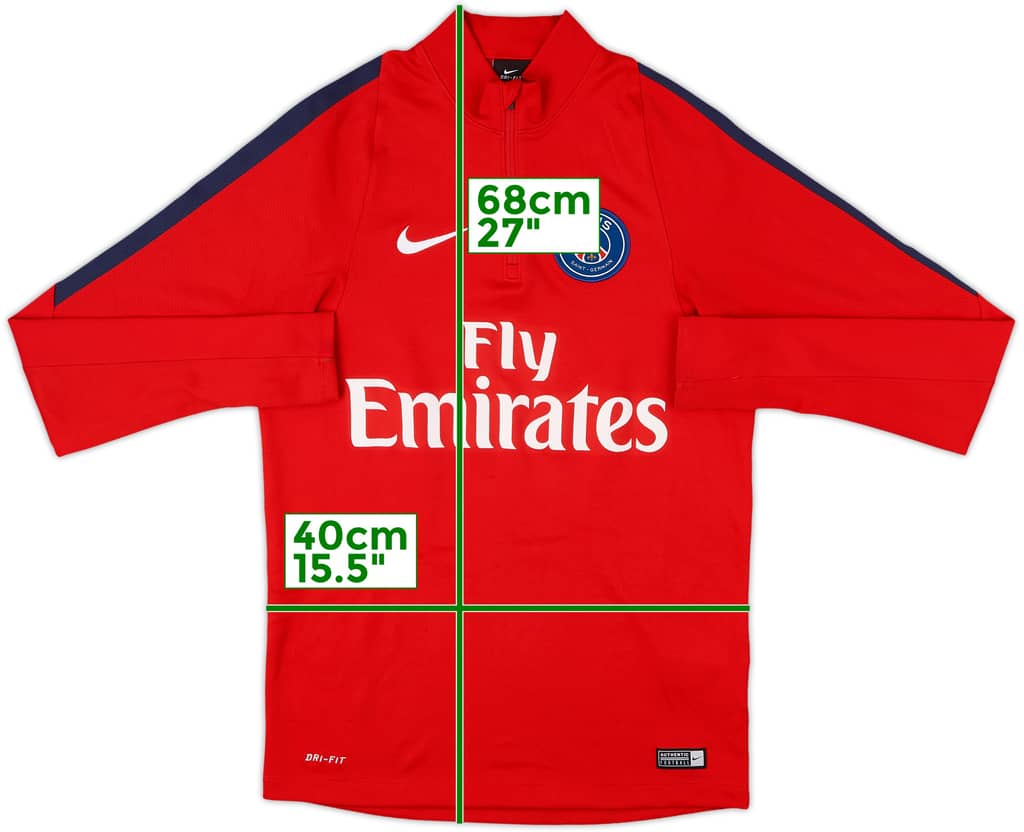 2016-17 Paris Saint-Germain Nike 1/4 Zip Sweat Top - 7/10 - (S)