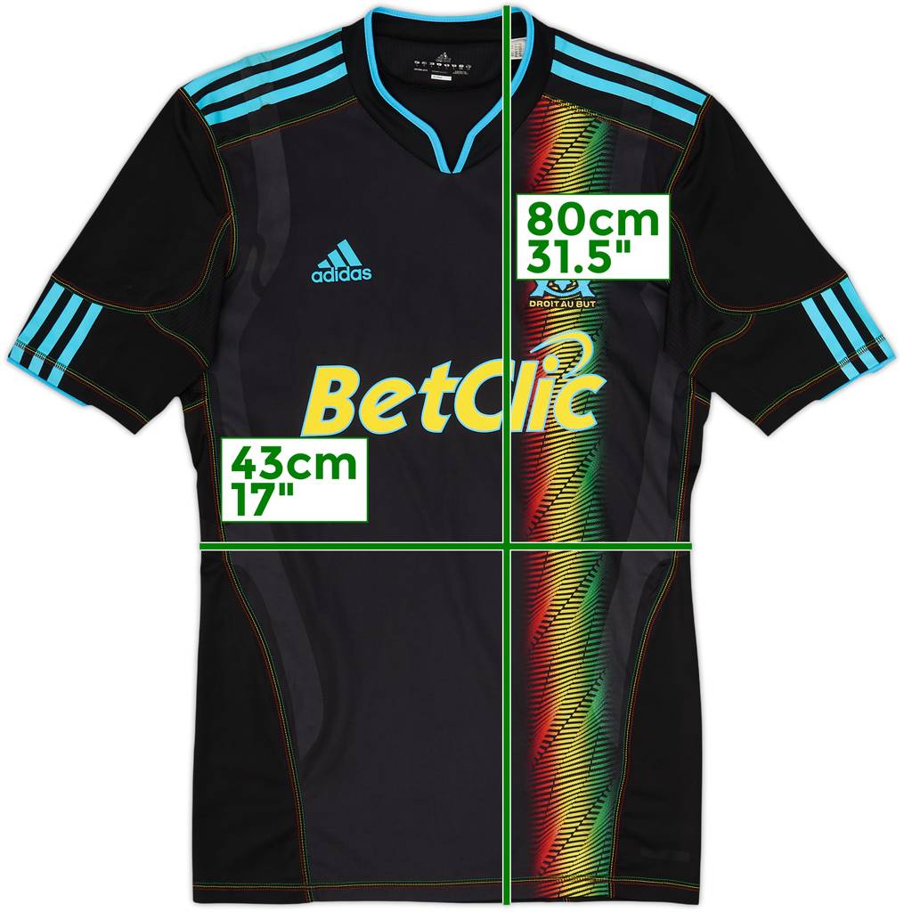 2010-11 Olympique Marseille Player Issue Techfit Third Shirt - 4/10 - (L)