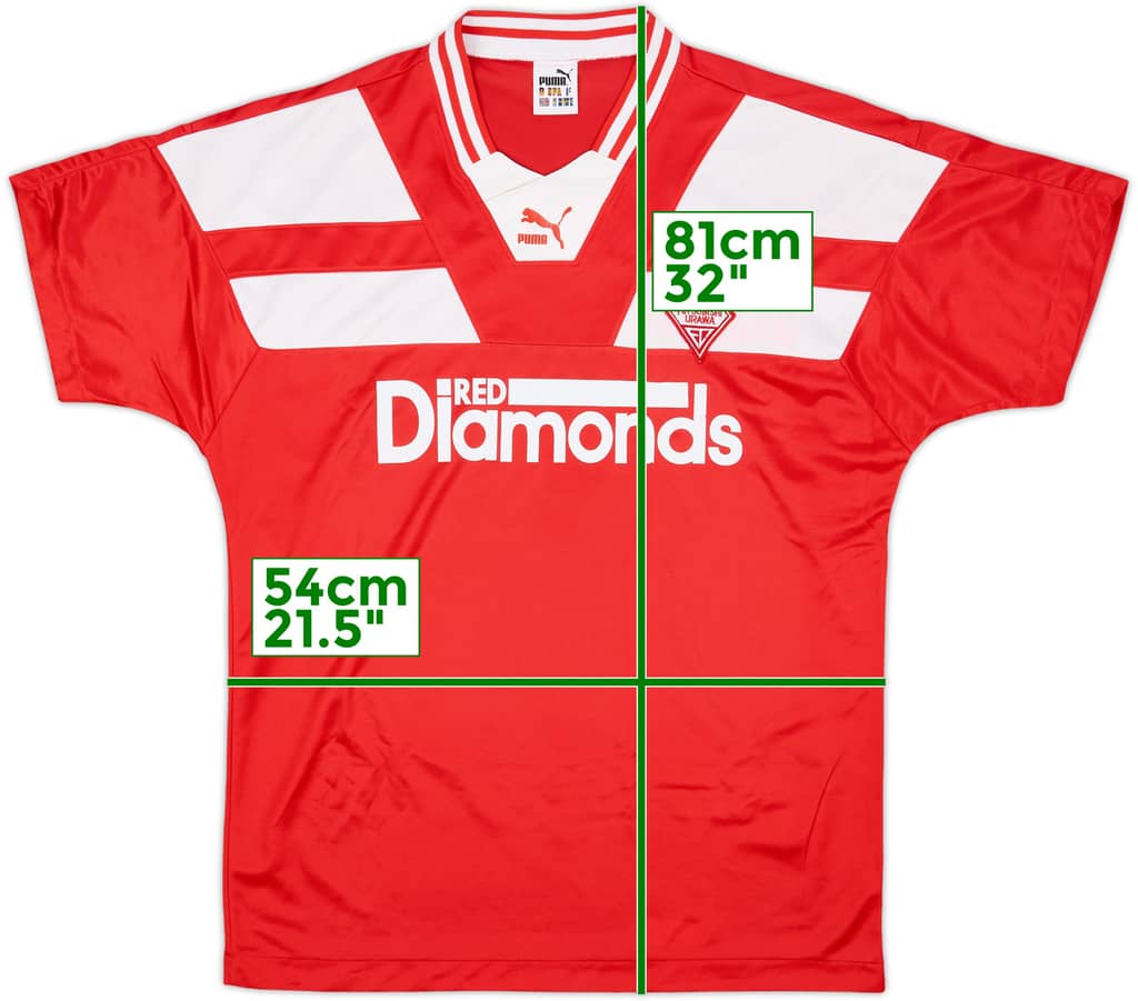 1990-91 Urawa Red Diamonds Home Shirt - 7/10 - (L)