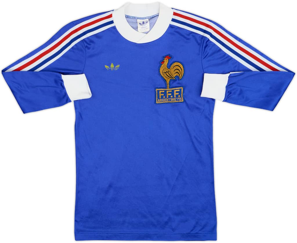 1978-80 France World Cup Home L/S Shirt - 6/10 - (S.Boys)