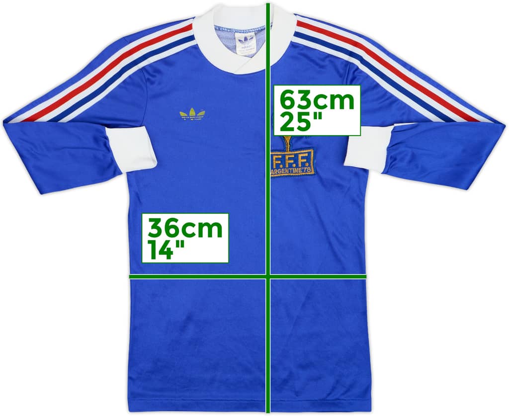 1978-80 France World Cup Home L/S Shirt - 6/10 - (S.Boys)