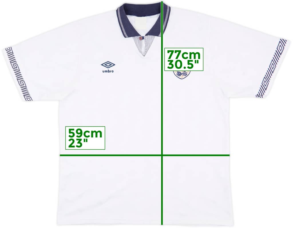 1990-92 England Home Shirt - 9/10 - (XL)
