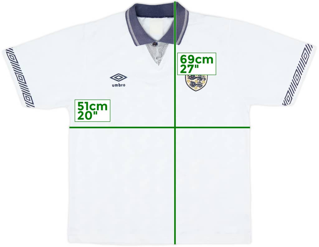 1990-92 England Home Shirt - 6/10 - (L)