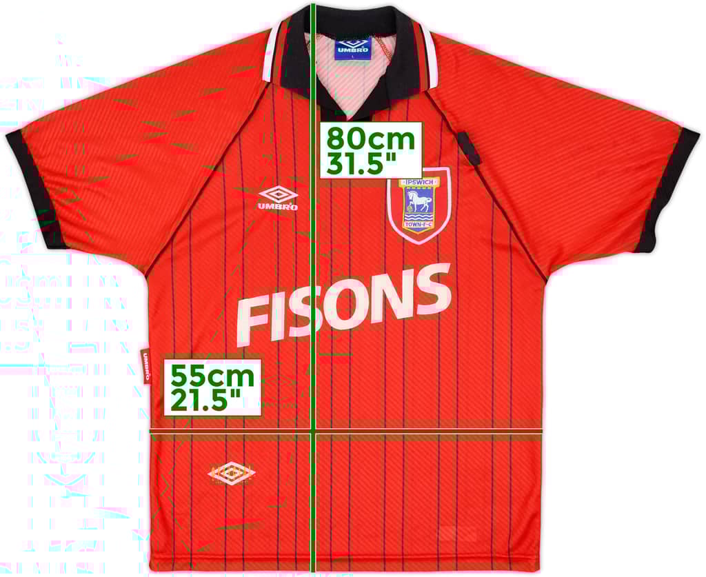 1993-95 Ipswich Away Shirt - 10/10 - (L)