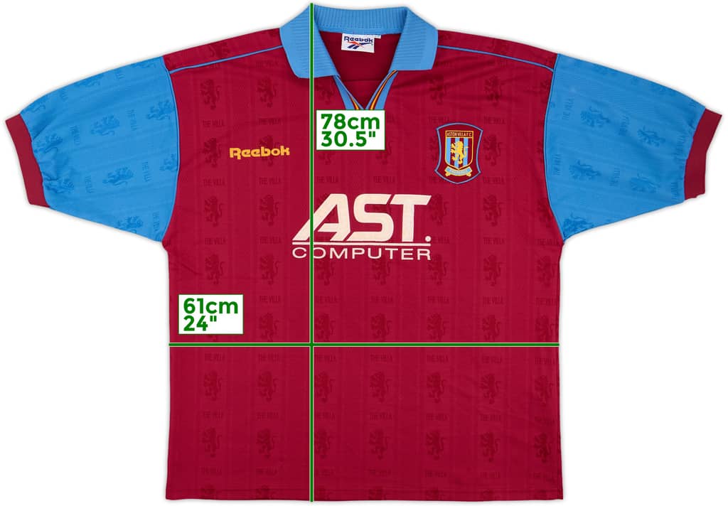 1995-97 Aston Villa Home Shirt - 8/10 - (XL)