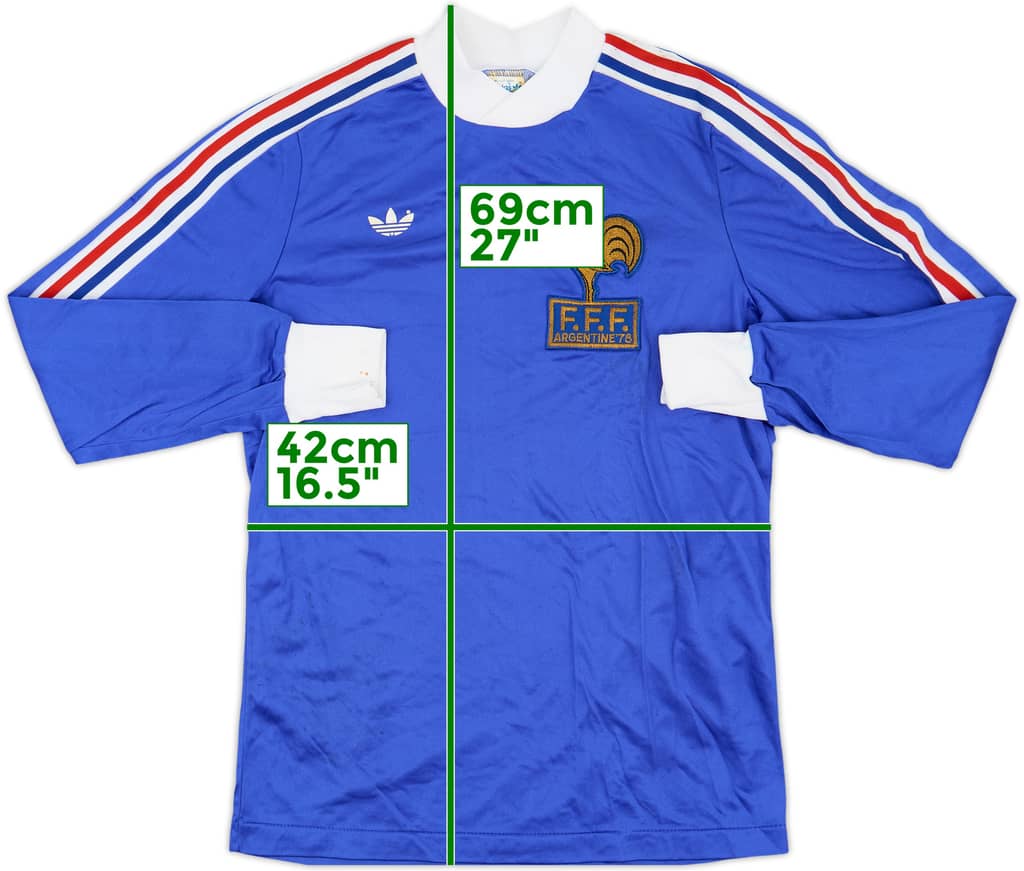 1978-80 France World Cup Home L/S Shirt - 8/10 - (S)
