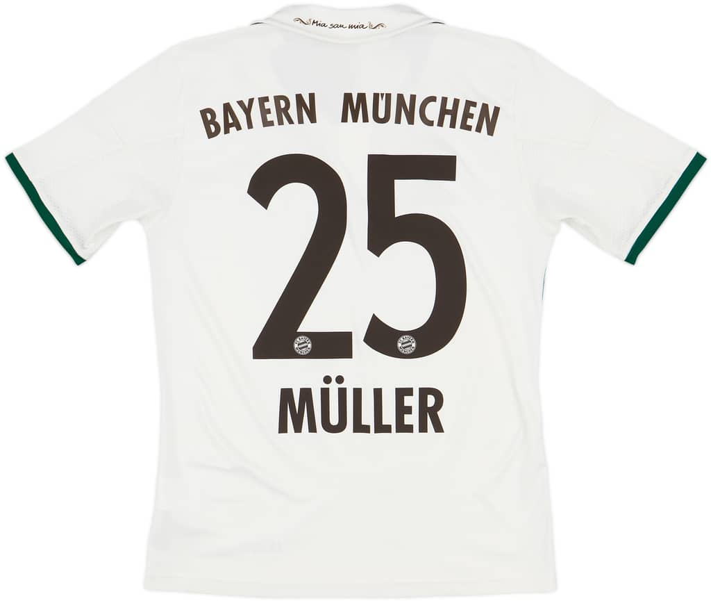 2013-14 Bayern Munich Away Shirt Muller #25 - 7/10 - (L.Boys)