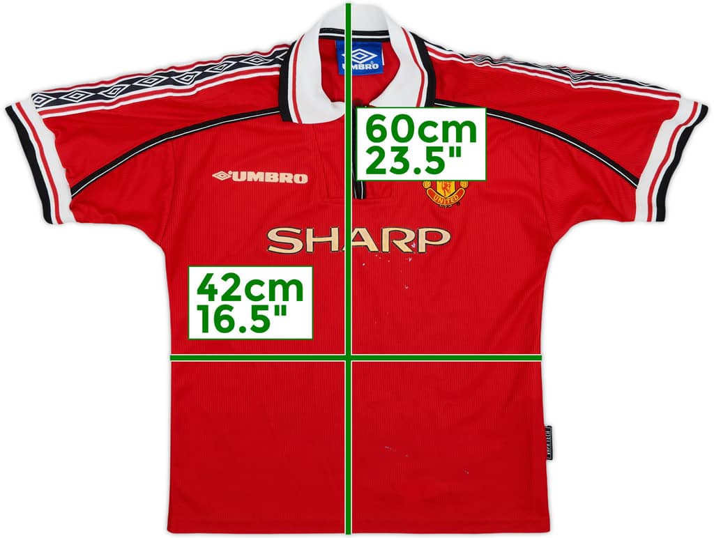 1998-00 Manchester United Home Shirt - 6/10 - (M.Boys)