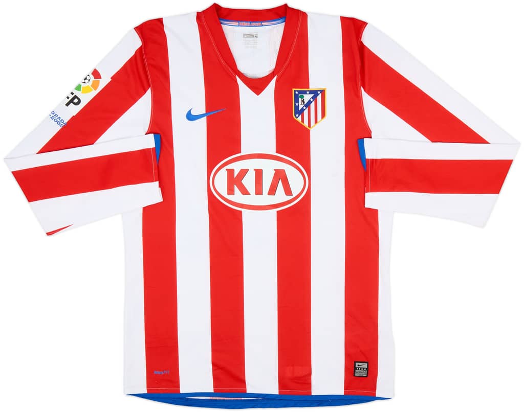 2008-09 Atletico Madrid Home L/S Shirt - 6/10 - (L)
