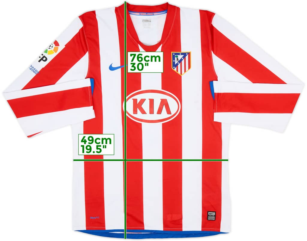 2008-09 Atletico Madrid Home L/S Shirt - 6/10 - (L)