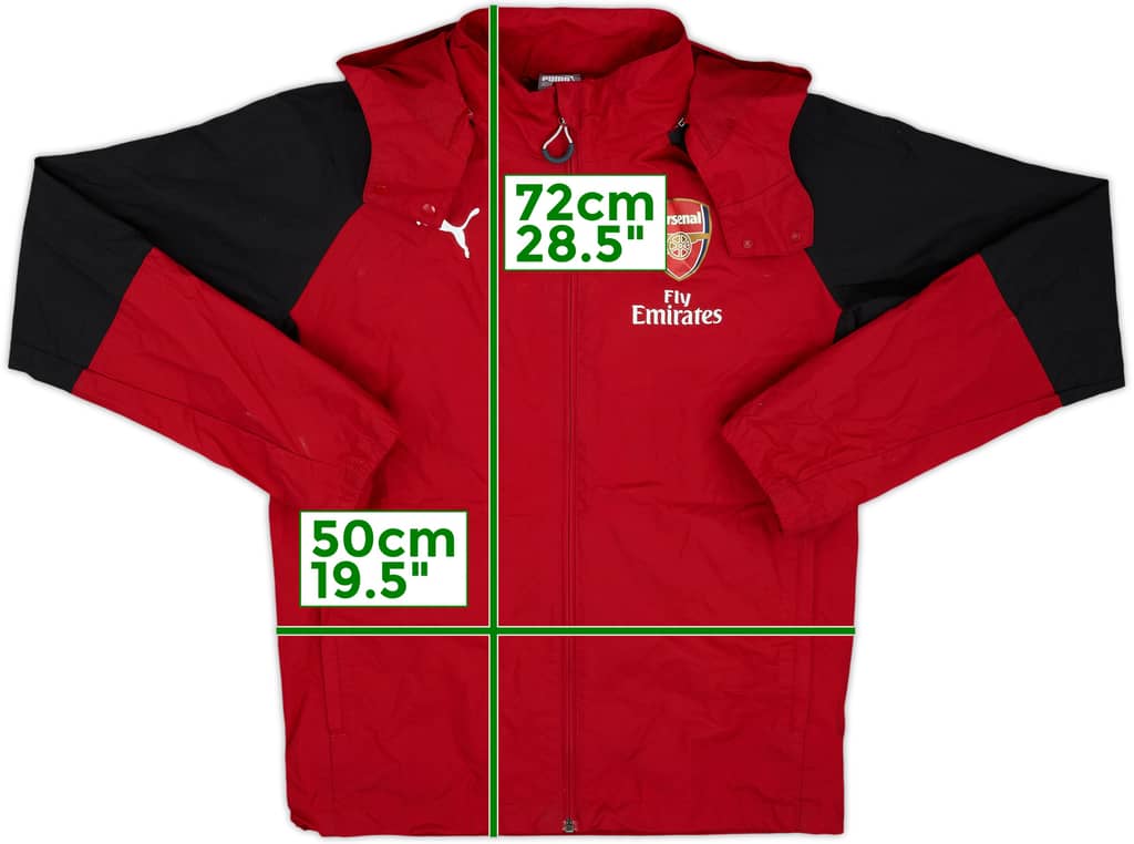 2017-18 Arsenal Puma Hooded Rain Jacket - 8/10 - (S)